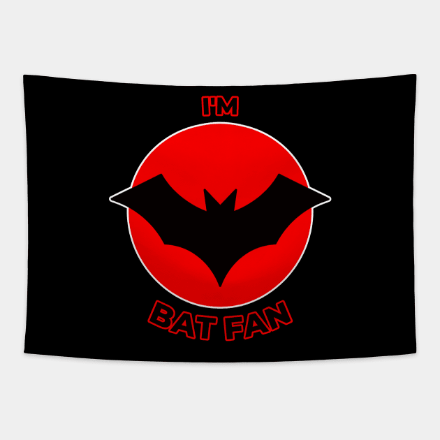 Bat Fan (Red and Black) Tapestry by Daily Detour