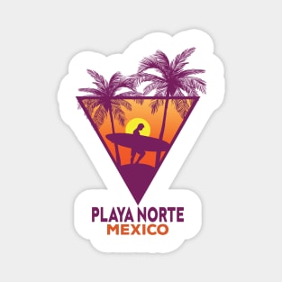 Retro Playa Norte Mexico Magnet