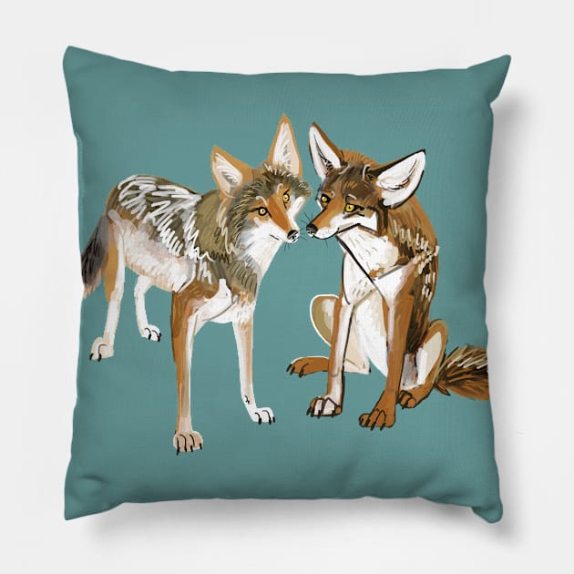 Coyote in love #3 Pillow by belettelepink