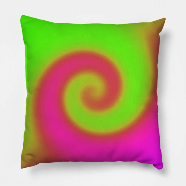 Swirl Green Pink Pillow by BlakCircleGirl