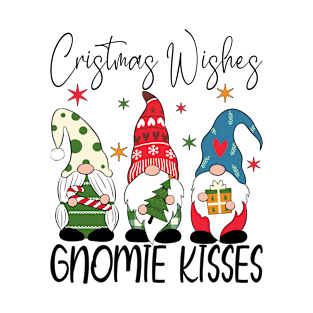 Christmas Wishes, Gnomie Kisses, Cute Xmas Gnome Gifts, Funny T-Shirt