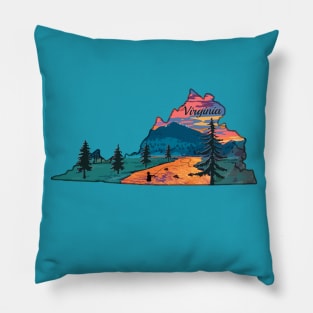 Virginia Fly Fishing State River Sunset by TeeCreations Pillow