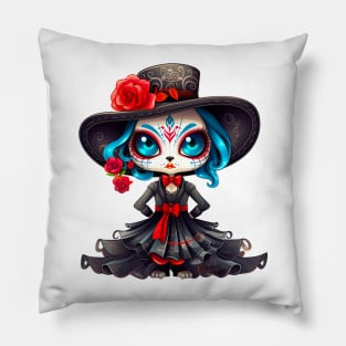 Dia de los Muertos Cat #10 Pillow