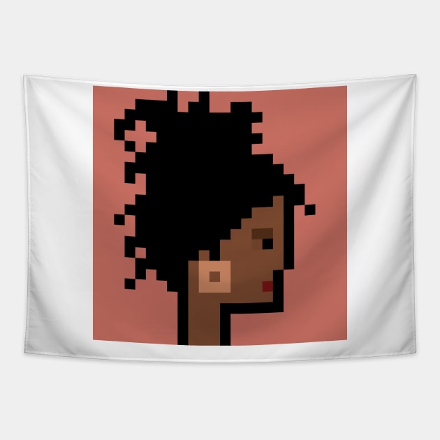 Pixel Art / Afro Woman Dreadlocks /ToolCrypto NFT #52 T-Shirt Tapestry by Magicform