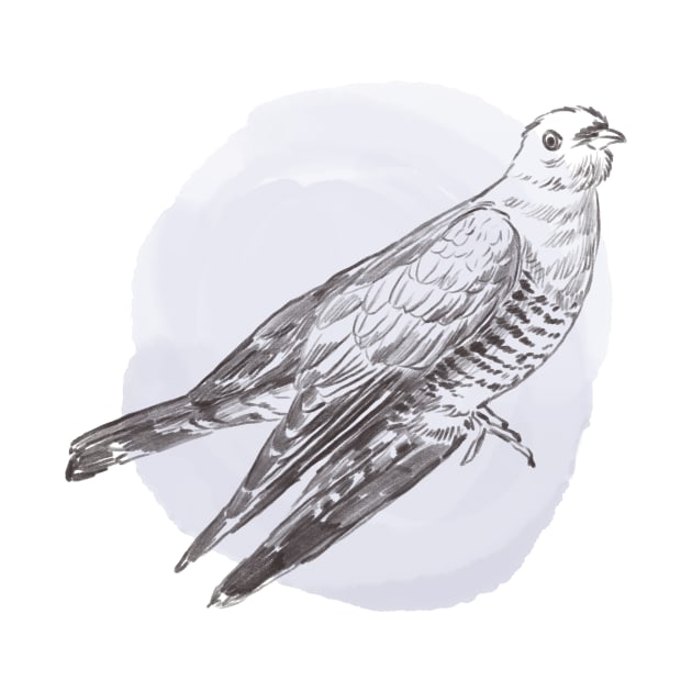 Hand drawn illustration of cuckoo forest bird by Lshvsk