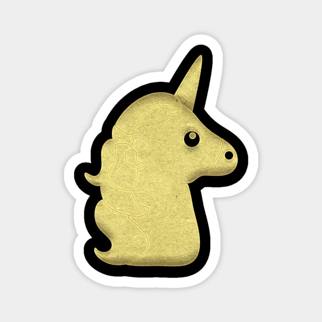 Gold Unicorn Magnet by Imutobi