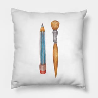 pencil and brush Pillow