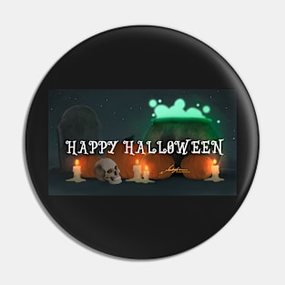 Happy Halloween (letters with BG) Pin