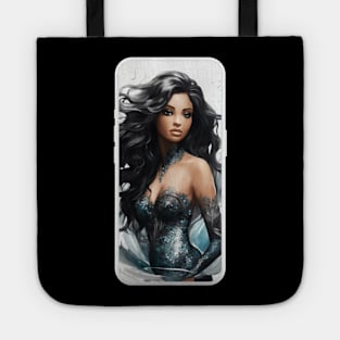 Beautiful Black Mermaid in Phone Tote