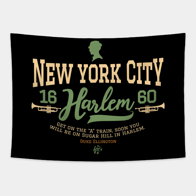 New York Harlem - Harlem Logo - Harlem Manhattan - Duke Ellington Tapestry by Boogosh