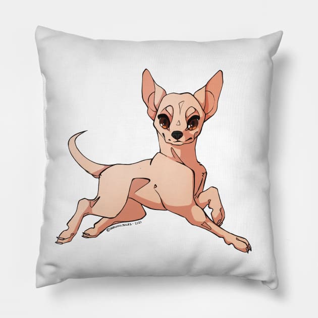 Chihuahua Art Pillow by DrawingJules