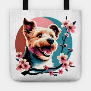 Teddy Roosevelt Terrier Enjoys Spring Cherry Blossoms Tote