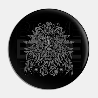 Black Grey Simple Brave Pin