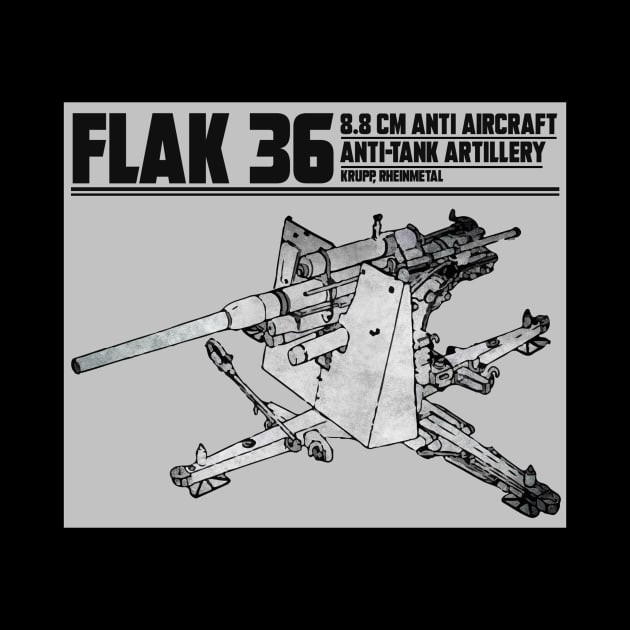 FLAK 36 ANTI AIRCRAFT by theanomalius_merch