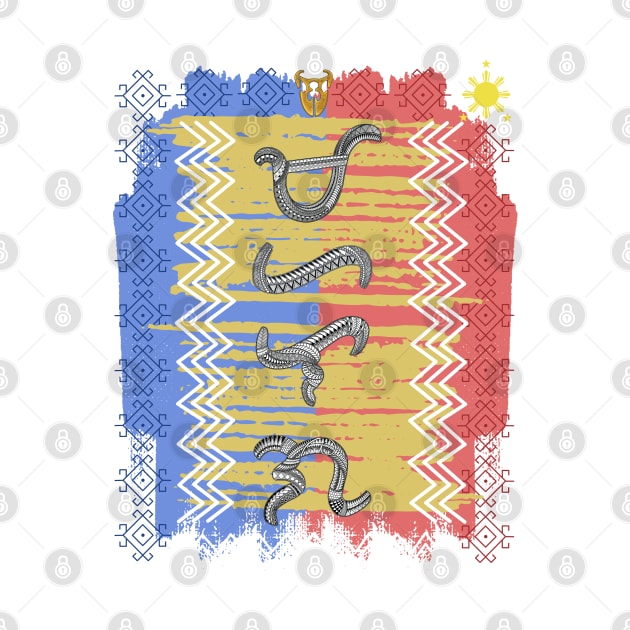 Philippine Flag / Baybayin word Mahalaga (Precious/valued) by Pirma Pinas