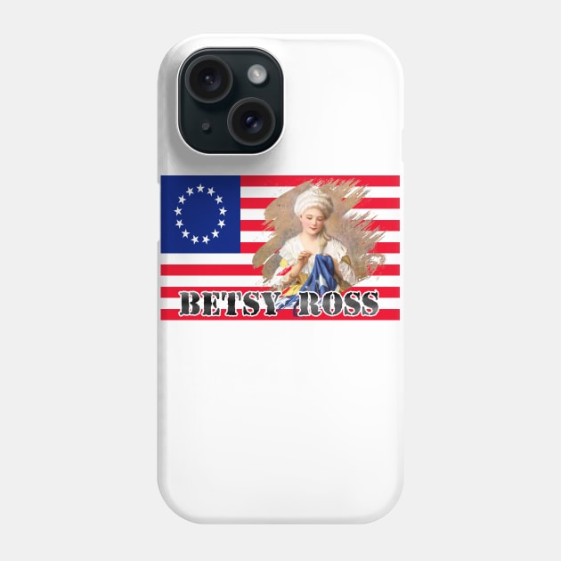 Betsy Ross 1776 Flag American Flag Tshirt Retro Vintage Highland Armory Phone Case by Javacustoms