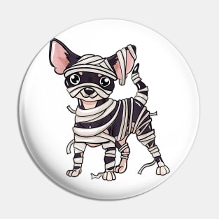 Chihuahua Mummy Illustration Pin