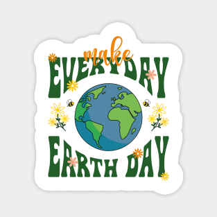 Retro Groovy Make Everyday Earth Day 2024 Cute Save Our Planet Magnet