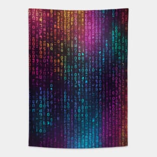 vibrant color binary code Tapestry