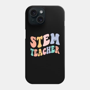 Back To School Teacher Squad Groovy Retro Stem Teacher Phone Case