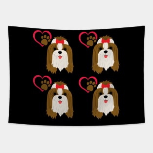 shih tzu dog pattern Tapestry