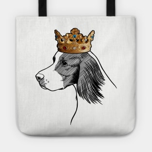 Irish Red and White Setter Dog King Queen Wearing Crown Tote