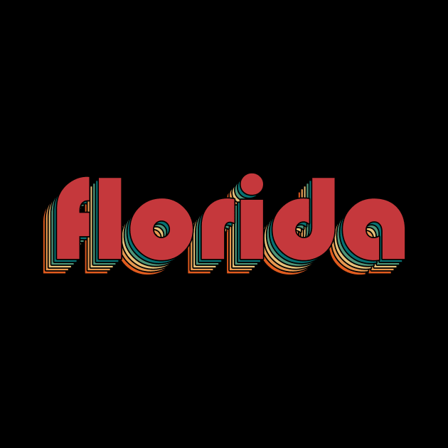 Florida - Retro Rainbow Typography Style 70s by susugantung99