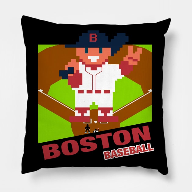 Boston Baseball 8 bit pixel art cartridge design Pillow by MulletHappens