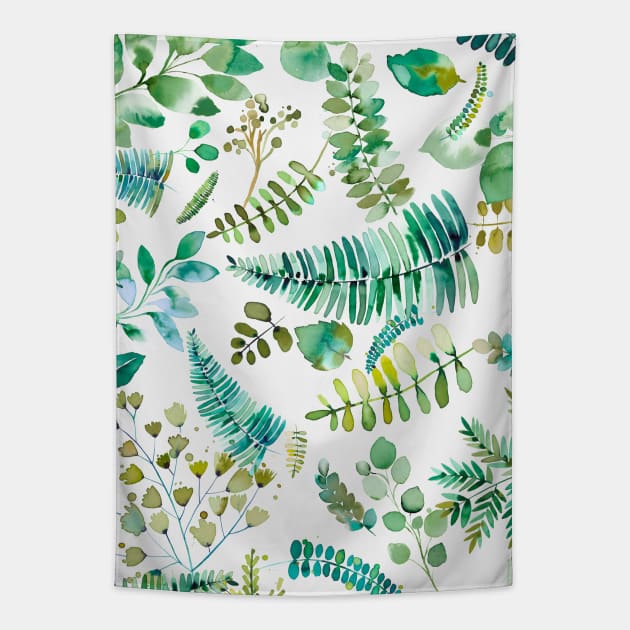 Pocket - BOTANICAL LEAVES AND PLANTS BIO GREEN Tapestry by ninoladesign