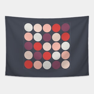 Colorful Polka Dots pattern on Dark Background Tapestry