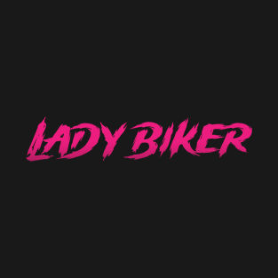 Lady Biker Pink Typography T-Shirt