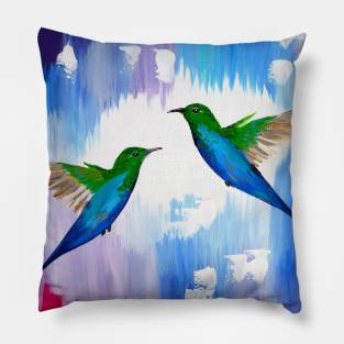 Flying Hummingbirds Pillow