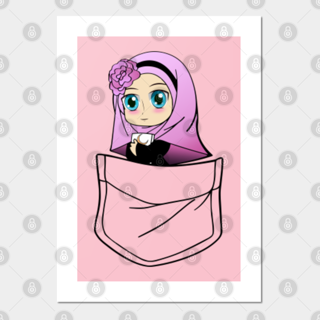 Cute anime chibi muslim girl in your pocket - Muslim - Posters and Art Prints | TeePublic Cute anime chibi muslim girl in your pocket - Muslim - Posters and Art Prints | TeePublic