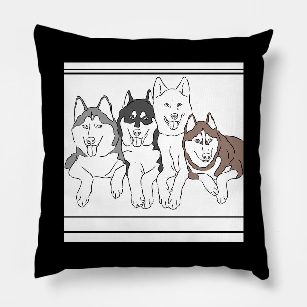 Huskies Pillow by ImaginativeWild