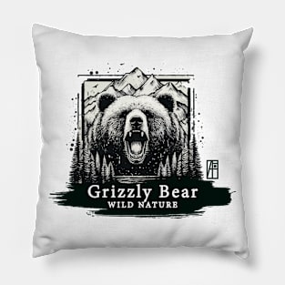 Grizzly Bear - WILD NATURE - GRIZZLY -12 Pillow