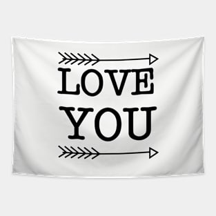 Love You More Mom Son Tshirt Tapestry