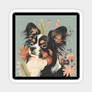 70s Papillon Vibes: Pastel Pup Parade Magnet