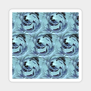 Blue Ocean Wave Marble Watercolor Magnet