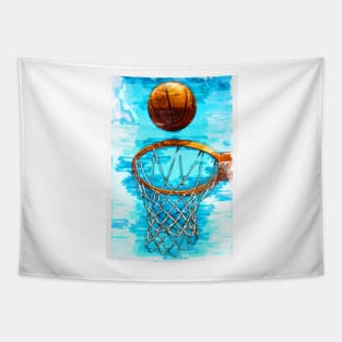 Perfect Basketball Hoop Shot Trio Two Tapestry