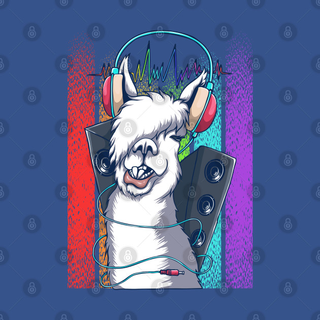 Discover Llama Headphone Dj Retro - Llama Headphone Dj Retro - T-Shirt