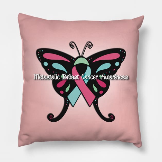 Metastatic Breast Cancer Butterfly by Kendall Pillow by Forever Tiffany