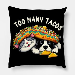 funny cat dog taco Time Cinco de mayo Pillow