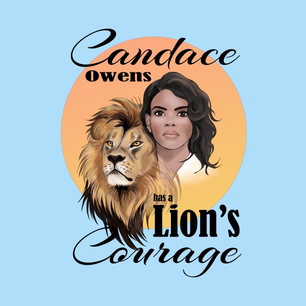 Candace Owens has a Lion's Courage, yellow sun by Animalistics