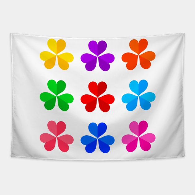 Colorful Three Leaves Clovers Pack Tapestry by alien3287