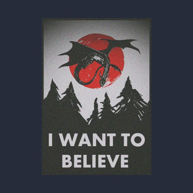 i want to belive dragon x files retro by NemfisArt