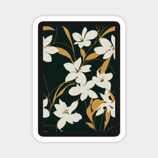 Beautiful Stylized White Flowers, for all those who love nature #212 Magnet