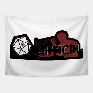 Almost Critical D20 Rolling Logo on White/Light Background Tapestry