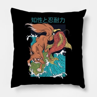 FOX AND FISH JAPANESE STYLE Pillow