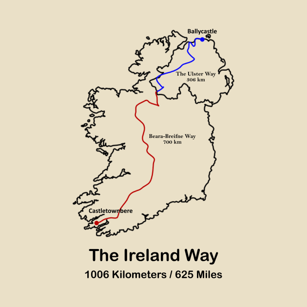 Ireland Way Route Map by numpdog