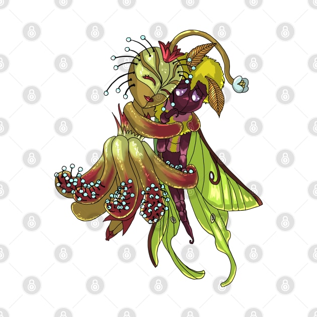 Plant and Insect Girl Hug MONSTER GIRLS Series I by angelasasser